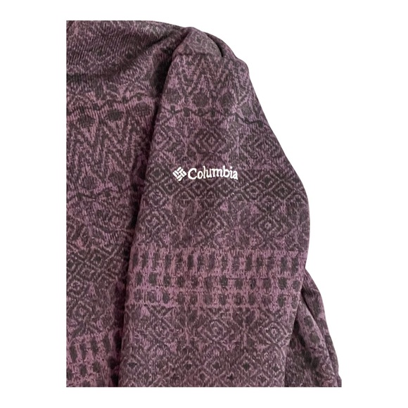 Columbia Purple Tribal Pullover Lagenlook Lounge Leisureware Cowl Neck Sweater - Picture 4 of 10